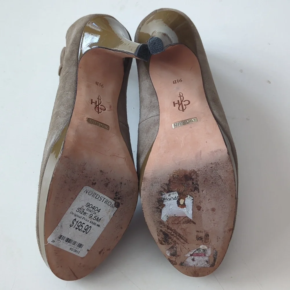 Cole Haan Marisa Nike Air Platform Suede Heels Ten Rounded Toe Size 9.5 B - Picture 9 of 13